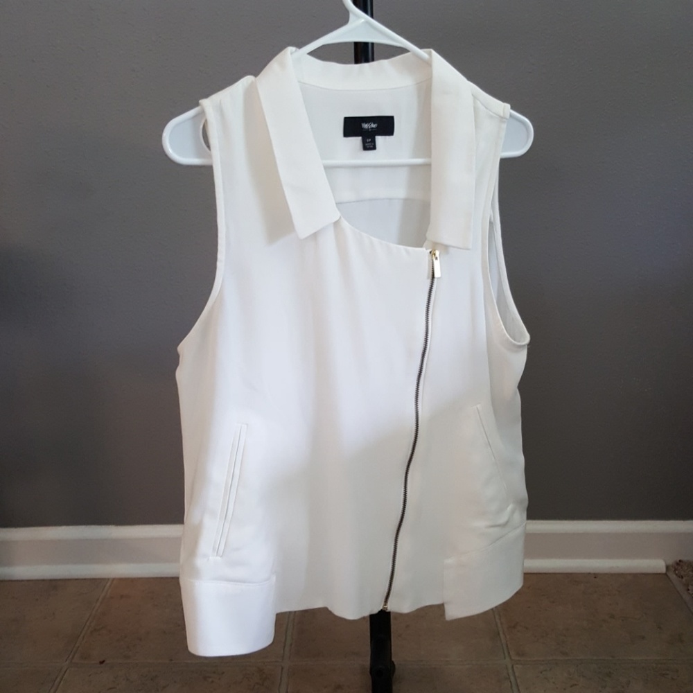 White Mossimo Zip-Up Tank